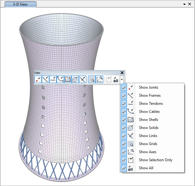 SAP2000 view toolbar